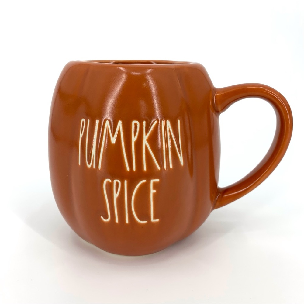 Rae Dunn NEW Pumpkin Orange Pumpkin Shaped 'PUMPKIN SPICE' Mug